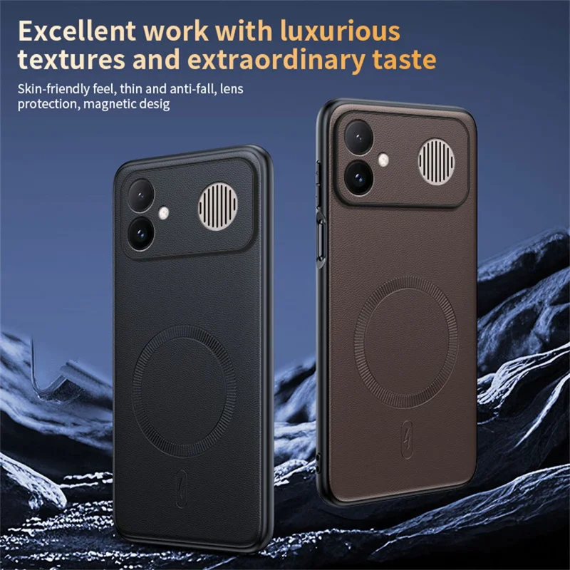 Cover Magnetica per Xiaomi Redmi K90 Max 5G, Rivestimento in Pelle TPU + PC, Compatibile con Caricabatterie Magnetici e Supporti Auto - Nero