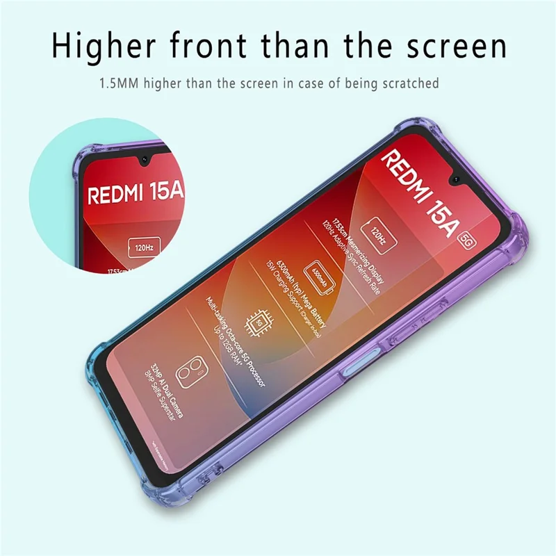 Cover per Xiaomi Redmi 15a 5G, Custodia Antiurto con Design a Gradiente in TPU, Colore Rosa/Oro