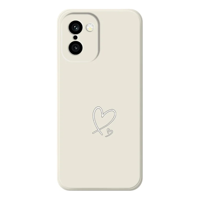 Für OnePlus 15R 5G / Ace 6T 5G Hülle Weißes Liebesmuster Druck Gerades Rand TPU-Handyhülle - Beige