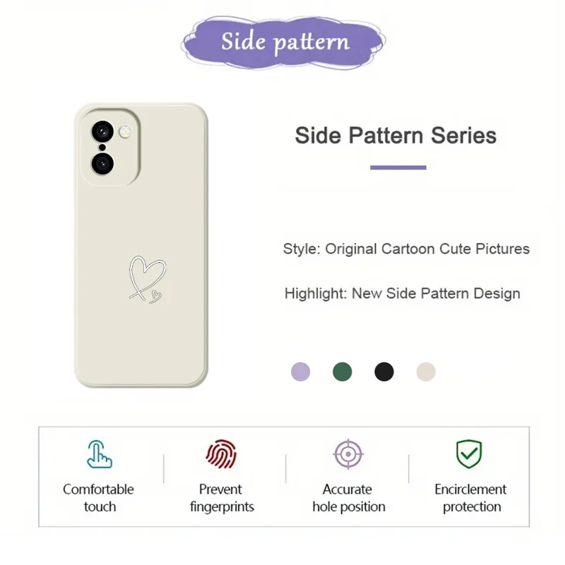 Für OnePlus 15R 5G / Ace 6T 5G Hülle Weißes Liebesmuster Druck Gerades Rand TPU-Handyhülle - Beige
