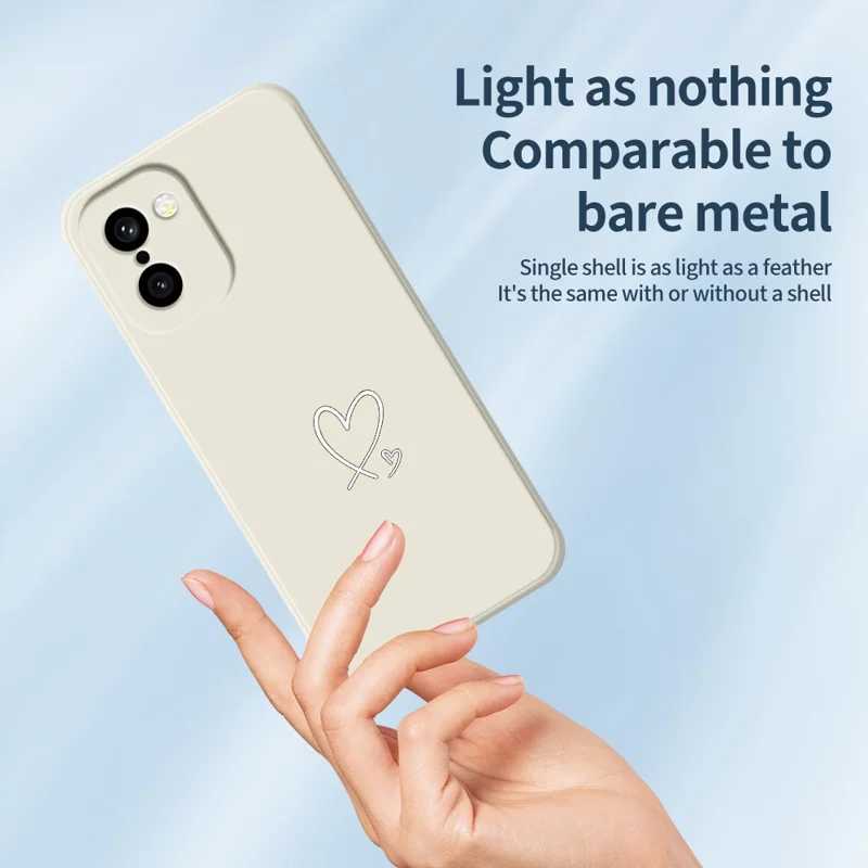 Für OnePlus 15R 5G / Ace 6T 5G Hülle Weißes Liebesmuster Druck Gerades Rand TPU-Handyhülle - Beige