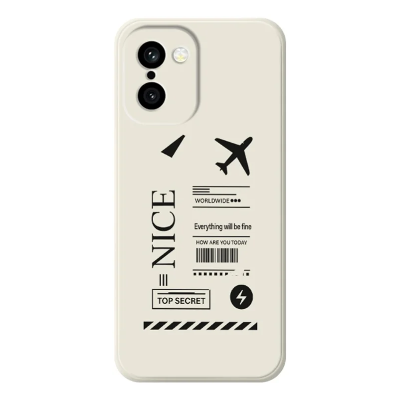 Für OnePlus 15R 5G / Ace 6T 5G Hülle Boarding-Ticket-Muster Druck gerader Rand TPU Handy-Rückseite - Beige