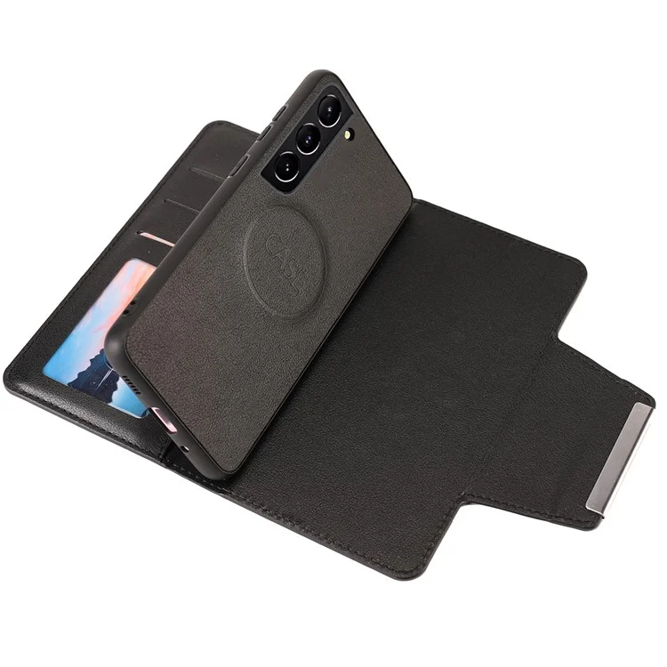 Detachable Phone Cover For Samsung Galaxy S23 Slim PU Leather+TPU Flip Wallet Drop-proof Phone Case - Black