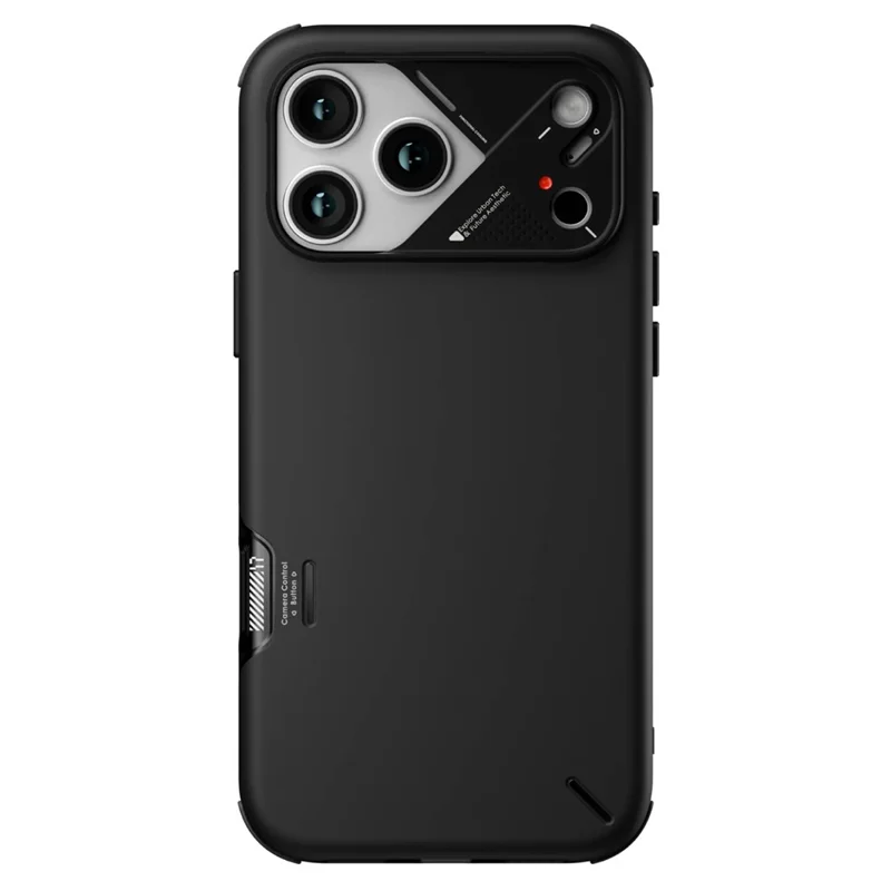AULUMU A17 Für iPhone 17 Pro Max Stoßfester Magnetischer Case PC + TPU Handyhülle mit Aluminiumlegierter Kameraabdeckung – Schwarz