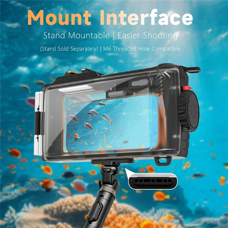 For iPhone 17 Diving Waterproof Case 45m / 147ft Underwater Photography Surfing Photo Video Housing Cover