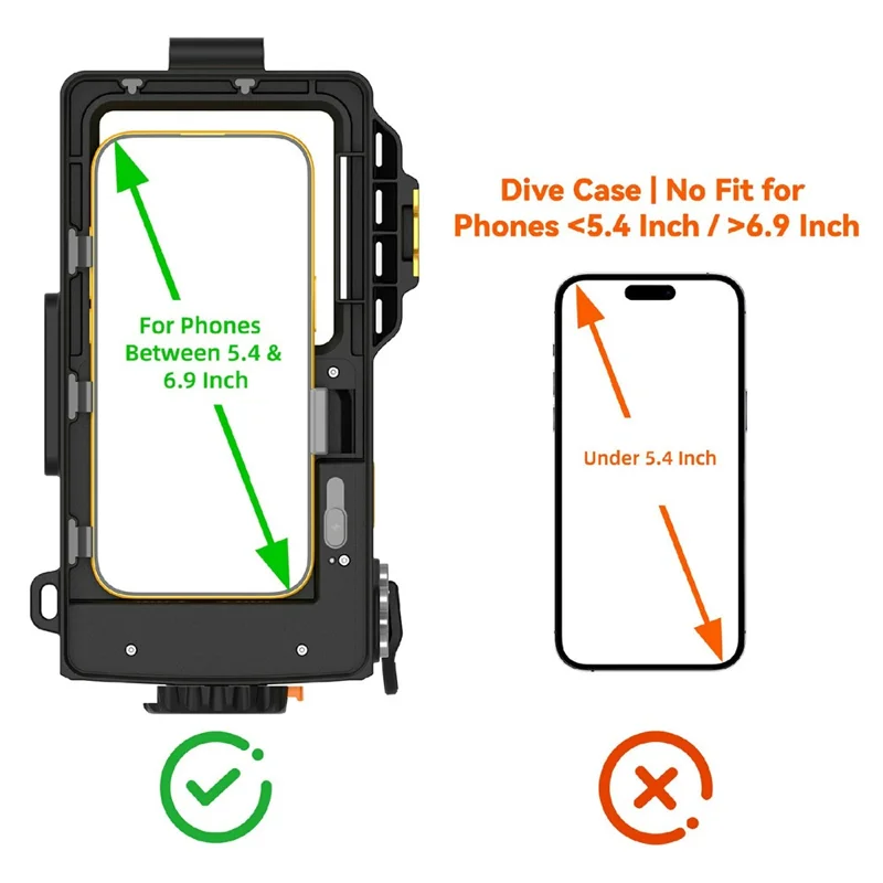 For iPhone 17 Diving Waterproof Case 45m / 147ft Underwater Photography Surfing Photo Video Housing Cover