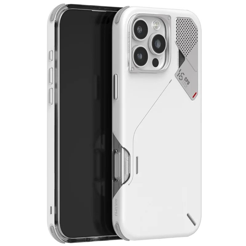 AULUMU A17 For iPhone 16 Pro Max Shockproof Case PC + TPU Phone Cover with Aluminum Alloy Camera Frame - White