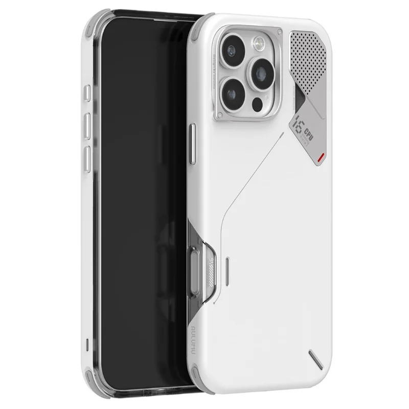 AULUMU A17 For iPhone 16 Pro Shockproof Case PC + TPU Phone Cover with Aluminum Alloy Camera Frame - White