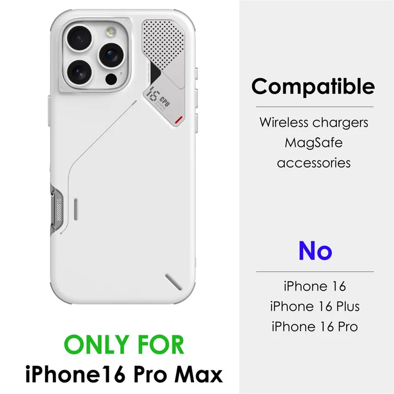 AULUMU A17 For iPhone 16 Pro Shockproof Case PC + TPU Phone Cover with Aluminum Alloy Camera Frame - White
