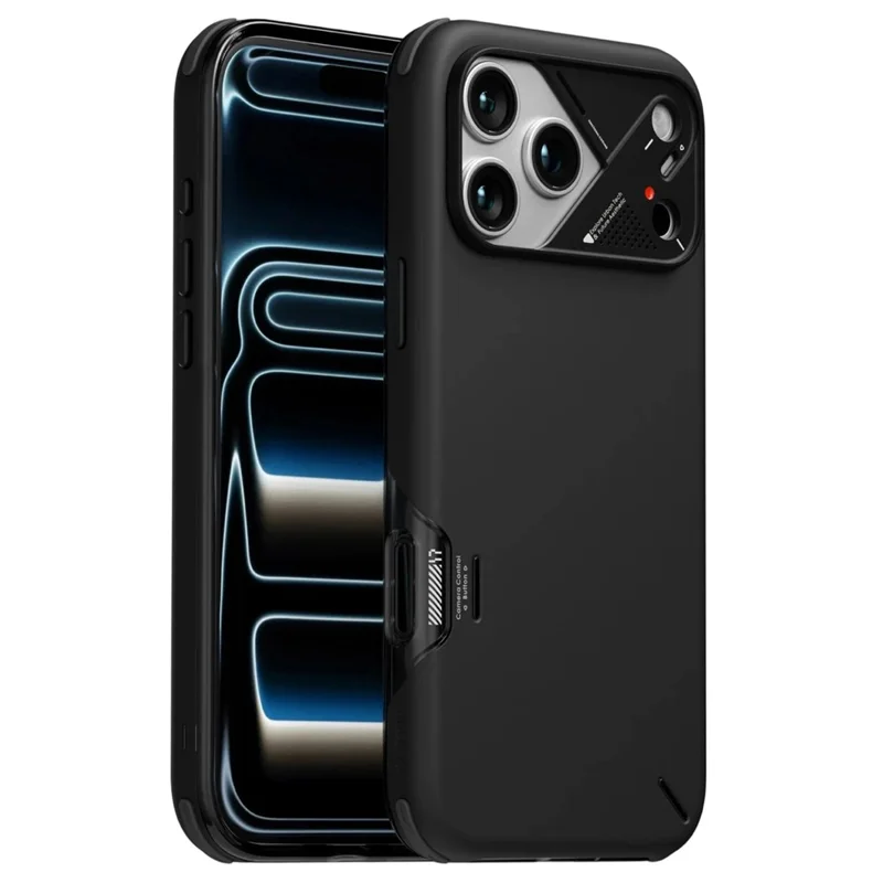 AULUMU A17 For iPhone 17 Pro Shockproof Case PC + TPU Phone Cover with Aluminum Alloy Camera Frame - Black
