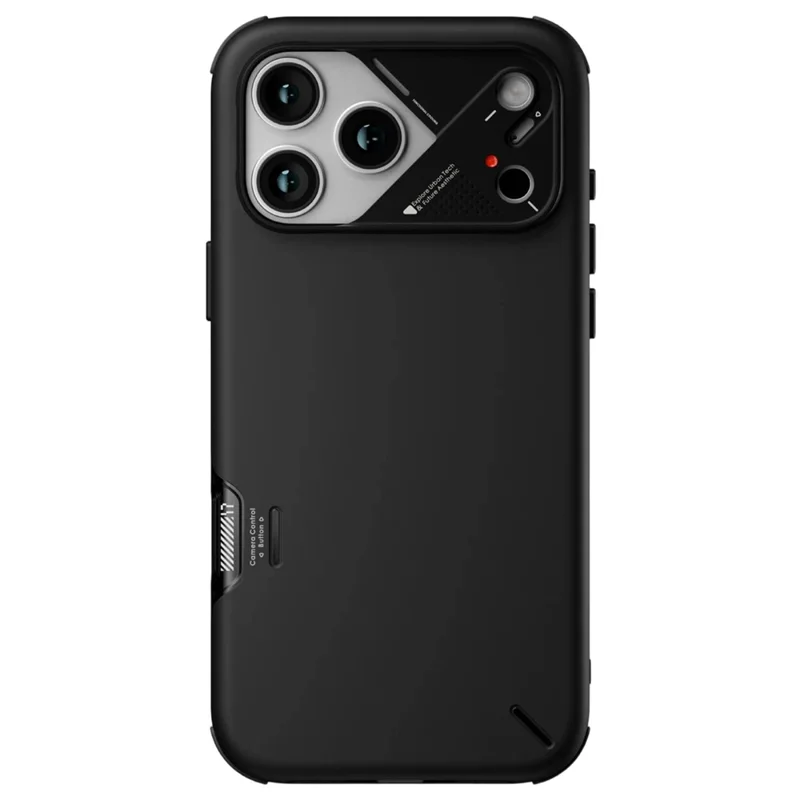 AULUMU A17 For iPhone 17 Pro Shockproof Case PC + TPU Phone Cover with Aluminum Alloy Camera Frame - Black