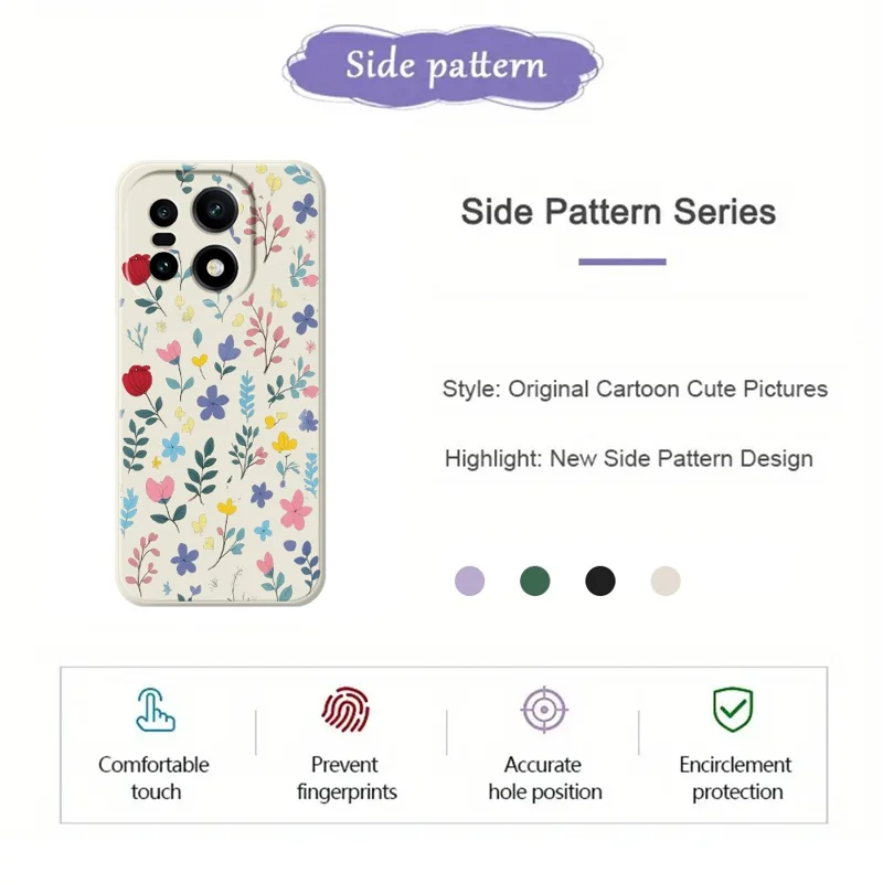 För OnePlus 15 5G-hölle med färgglada blomstjärnar, tryckt mönster, raka kanter, TPU mobilhölje - Beige