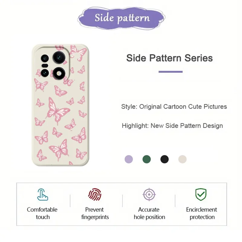 For OnePlus 15 5G Case Pink Butterflies Pattern Printing Straight Edge TPU Phone Back Cover - Beige