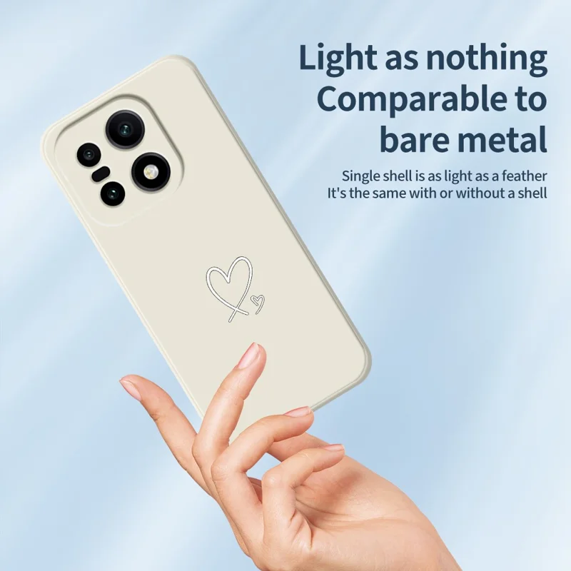 För OnePlus 15 5G-fodral Vitt kärleksmönster Tryckta Räta Kanter TPU Telefonbakdel - Beige