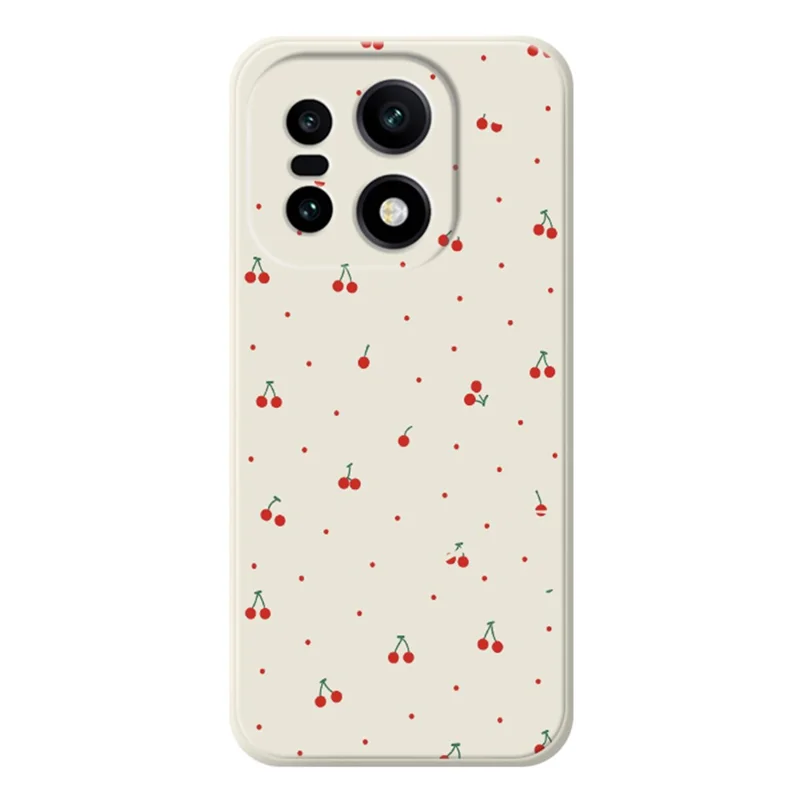 För OnePlus 15 5G-fodral Röd kirsebärsdesign Raka kanter TPU mobilhölje - Beige