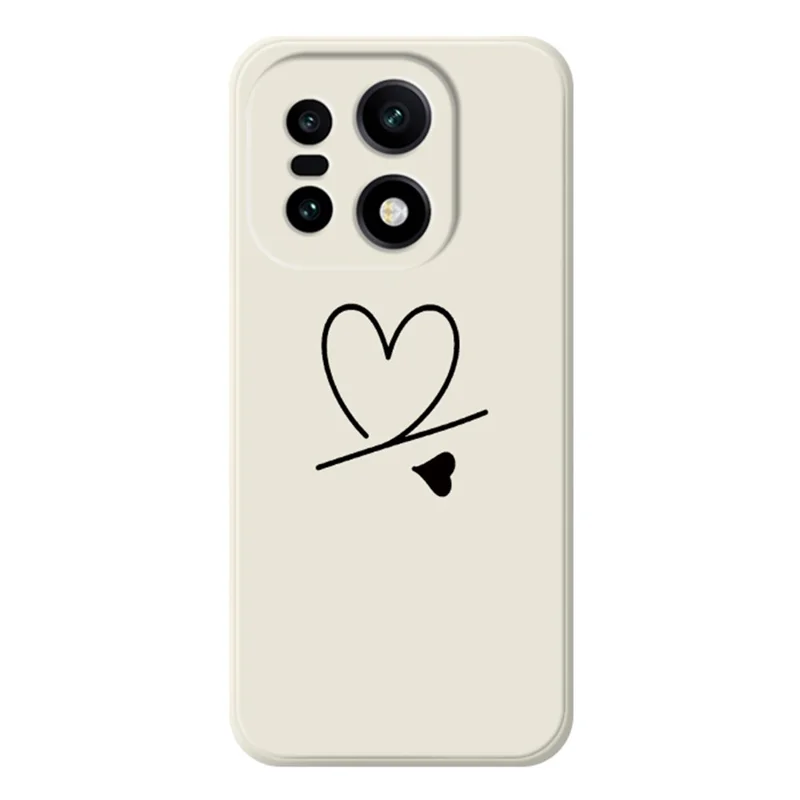 För OnePlus 15 5G-fodral Svart kärlek mönstertryck Raka kanter TPU mobil bakplatta - Beige