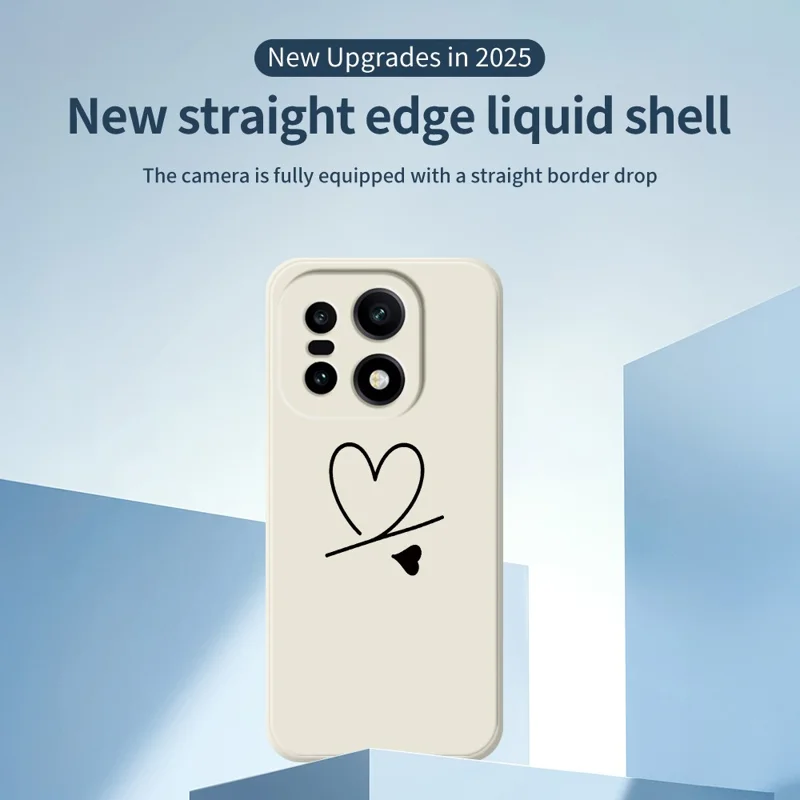 För OnePlus 15 5G-fodral Svart kärlek mönstertryck Raka kanter TPU mobil bakplatta - Beige