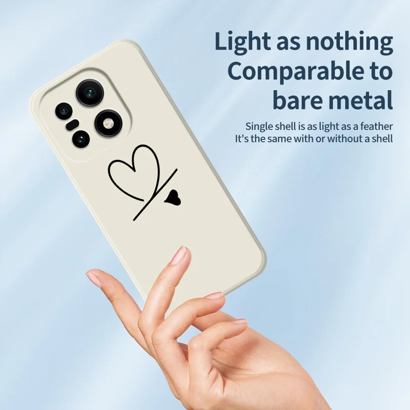 För OnePlus 15 5G-fodral Svart kärlek mönstertryck Raka kanter TPU mobil bakplatta - Beige