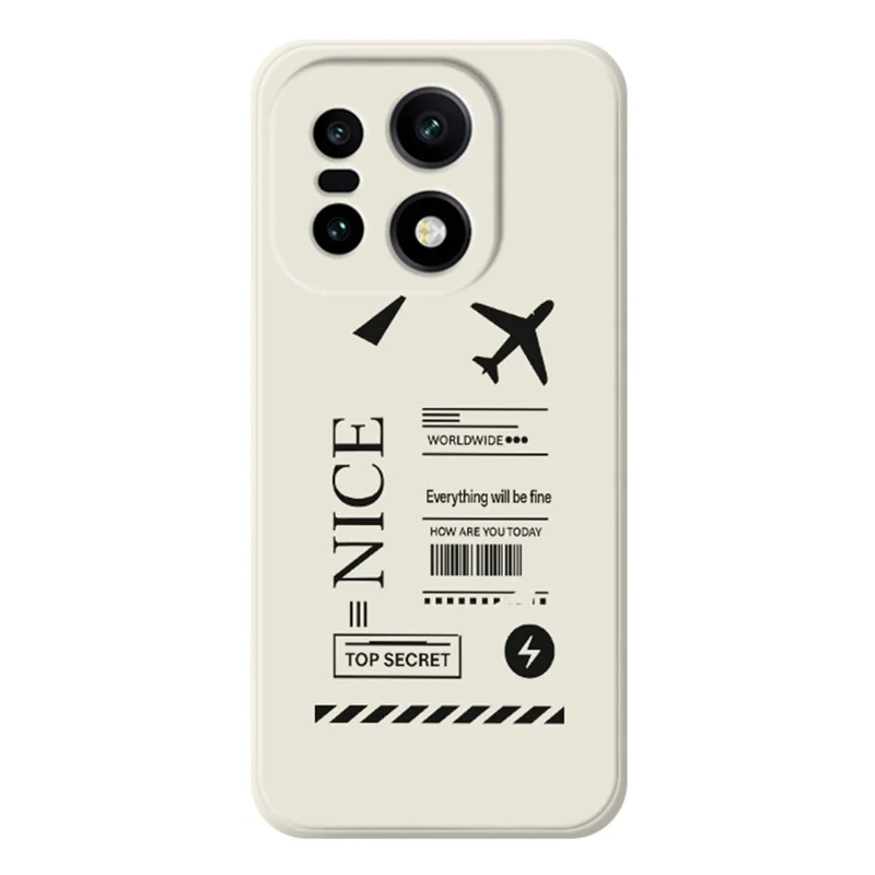 För OnePlus 15 5G-fodral Bordkortsmönster Utseende Raka Kanter TPU Telefon Bakdäck - Beige