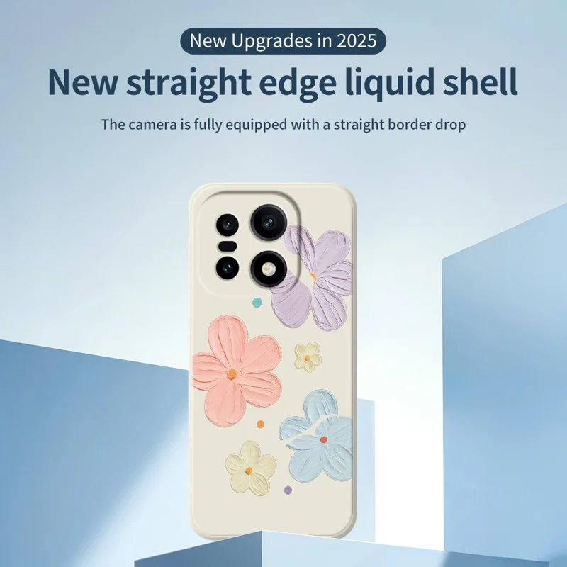 För OnePlus 15 5G-skåll, tryckt mönster i fyra färger, raka kanter, TPU-bakdel till telefonen - beige