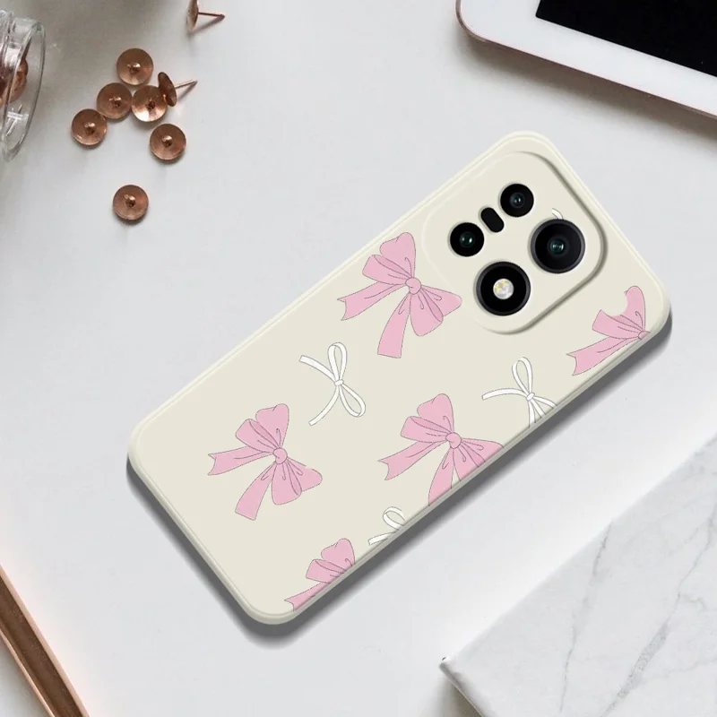 För OnePlus 15 5G-skåll Rosa prickar mönstertryckck Raka kanter TPU mobil baksida - Beige