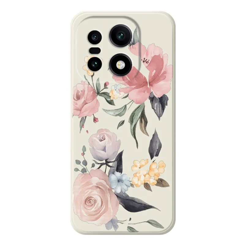 For OnePlus 15 5G Case Grote Bloemenpatroon Afdruk Rechte Rand TPU Telefoon Achterkant - Beige