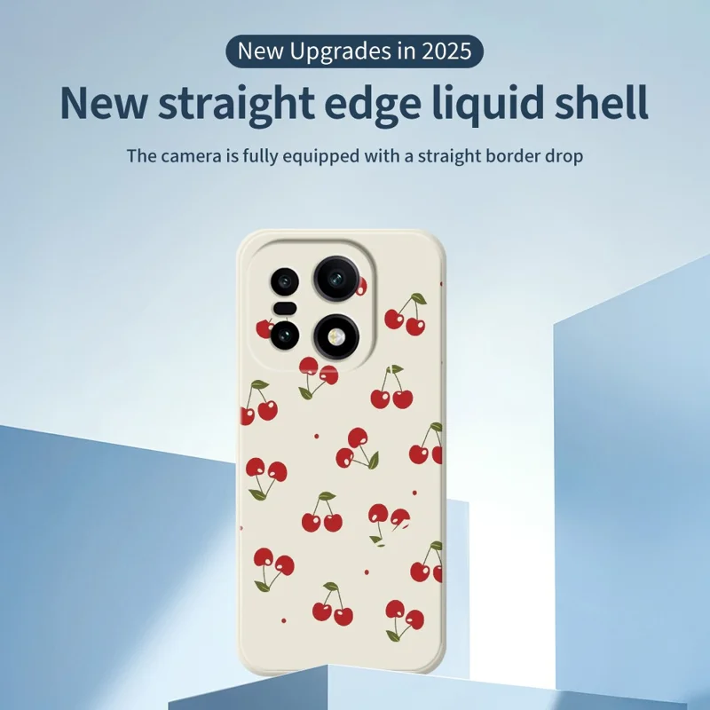 För OnePlus 15 5G-fodral Med vitmönstrad tryckt rät kant TPU mobilhörsel - Beige