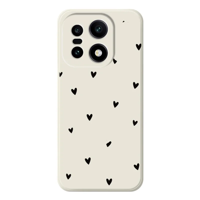 För OnePlus 15 5G-skåll, liten hjärtmönster, tryckt rät kant, TPU-mobiltillbehör, bakdäck - beige