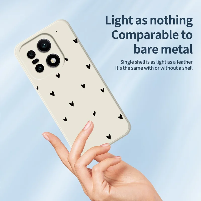 För OnePlus 15 5G-skåll, liten hjärtmönster, tryckt rät kant, TPU-mobiltillbehör, bakdäck - beige