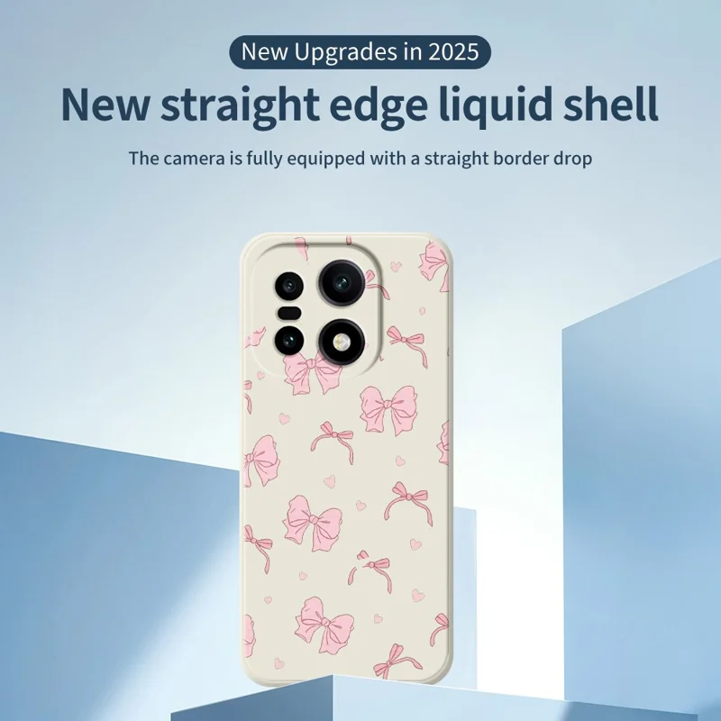 För OnePlus 15 5G-skåll Rosa slöjbokpricktryck Raka kanter TPU mobil baklåda - Beige