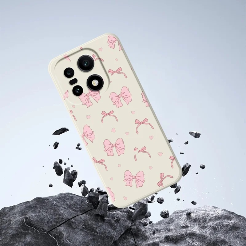 För OnePlus 15 5G-skåll Rosa slöjbokpricktryck Raka kanter TPU mobil baklåda - Beige