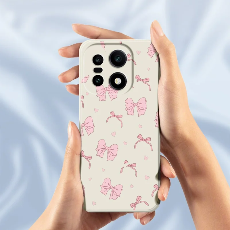 För OnePlus 15 5G-skåll Rosa slöjbokpricktryck Raka kanter TPU mobil baklåda - Beige
