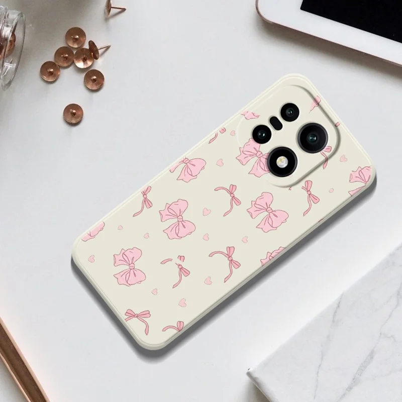 För OnePlus 15 5G-skåll Rosa slöjbokpricktryck Raka kanter TPU mobil baklåda - Beige