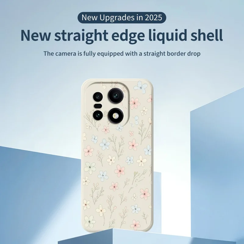 För OnePlus 15 5G-fodral Små blommande kvistar Mönstertryck Raka kanter TPU mobilhölje - Beige