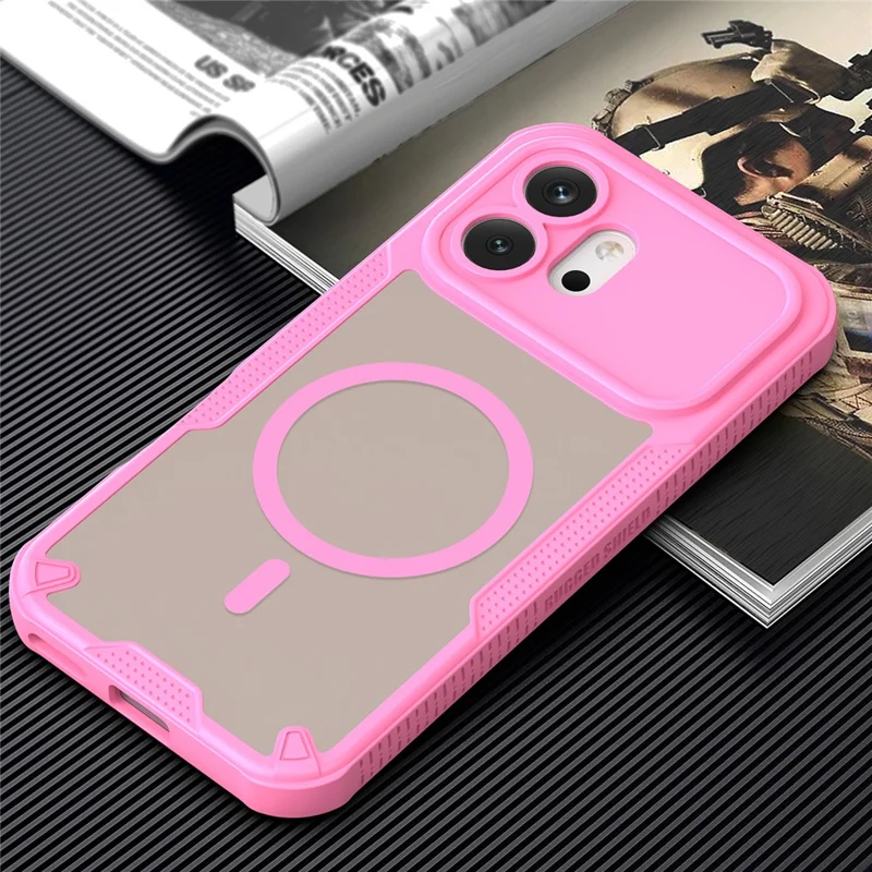 Funda magnética para Honor 600 5G, carcasa trasera de teléfono TPU + PC - Rosa