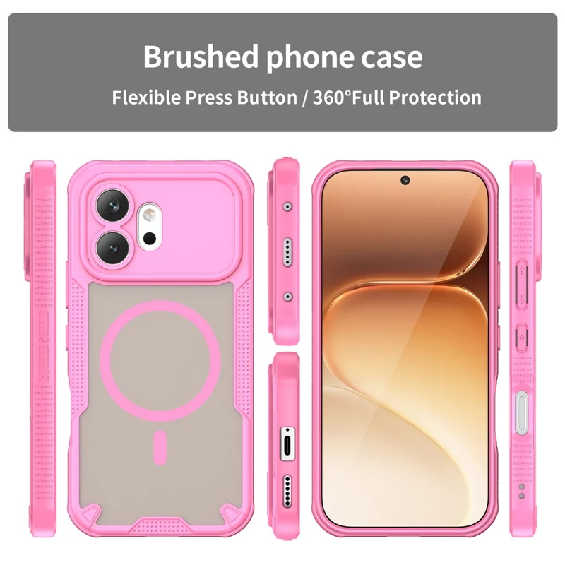 Funda magnética para Honor 600 5G, carcasa trasera de teléfono TPU + PC - Rosa