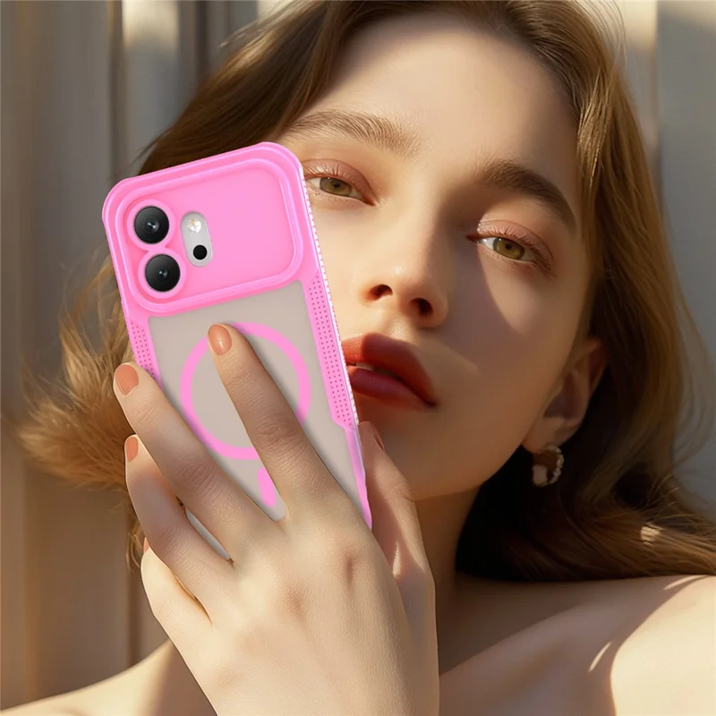 Funda magnética para Honor 600 5G, carcasa trasera de teléfono TPU + PC - Rosa