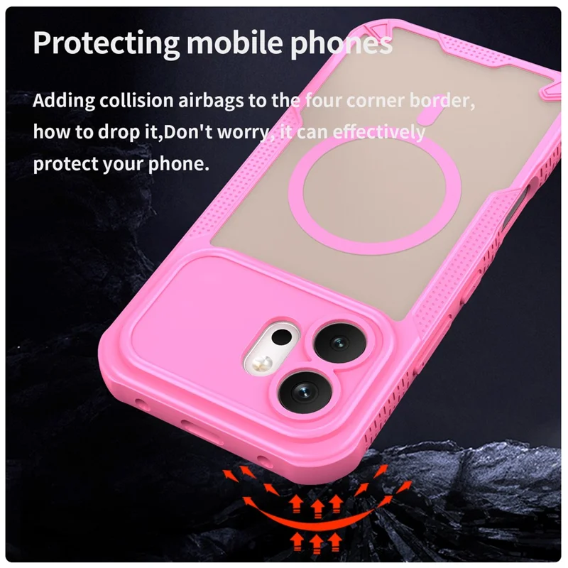 Funda magnética para Honor 600 5G, carcasa trasera de teléfono TPU + PC - Rosa