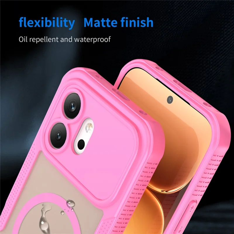 Funda magnética para Honor 600 5G, carcasa trasera de teléfono TPU + PC - Rosa