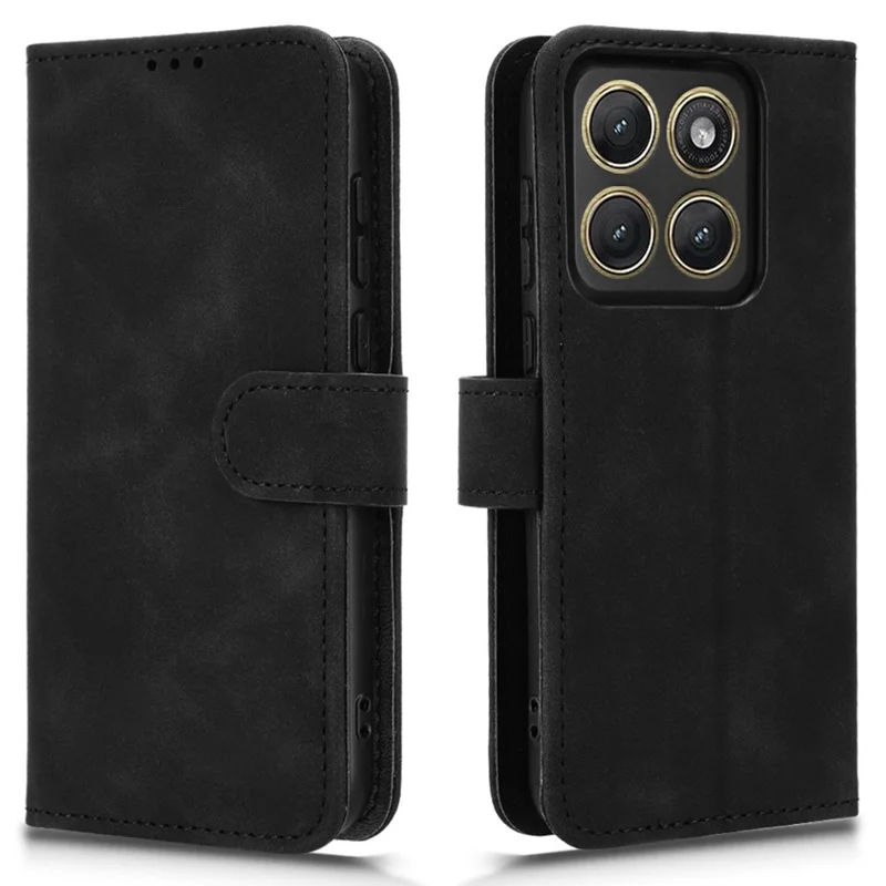 For Motorola Edge (2026) Leather Case Skin Feel Anti Drop Wallet Stand Flip Phone Cover - Black