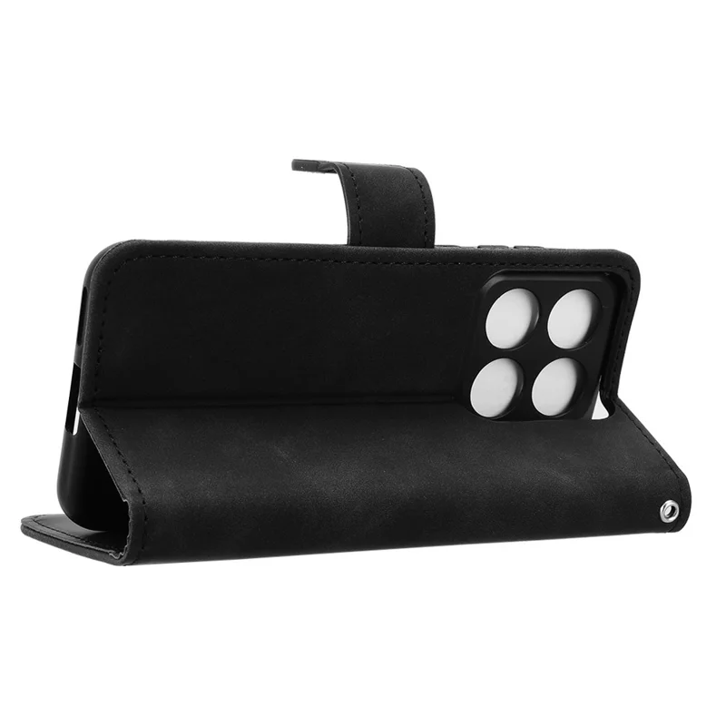 For Motorola Edge (2026) Leather Case Skin Feel Anti Drop Wallet Stand Flip Phone Cover - Black