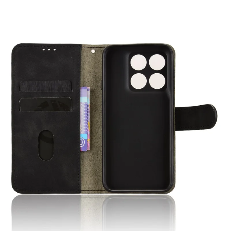 For Motorola Edge (2026) Leather Case Skin Feel Anti Drop Wallet Stand Flip Phone Cover - Black
