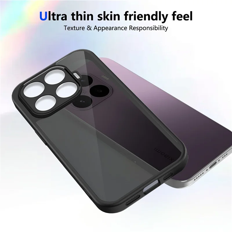 Hülle für Xiaomi 17T Pro Skin-Touch-Matt PC + TPU Anti-Drop-Handyhülle - Transparent Schwarz