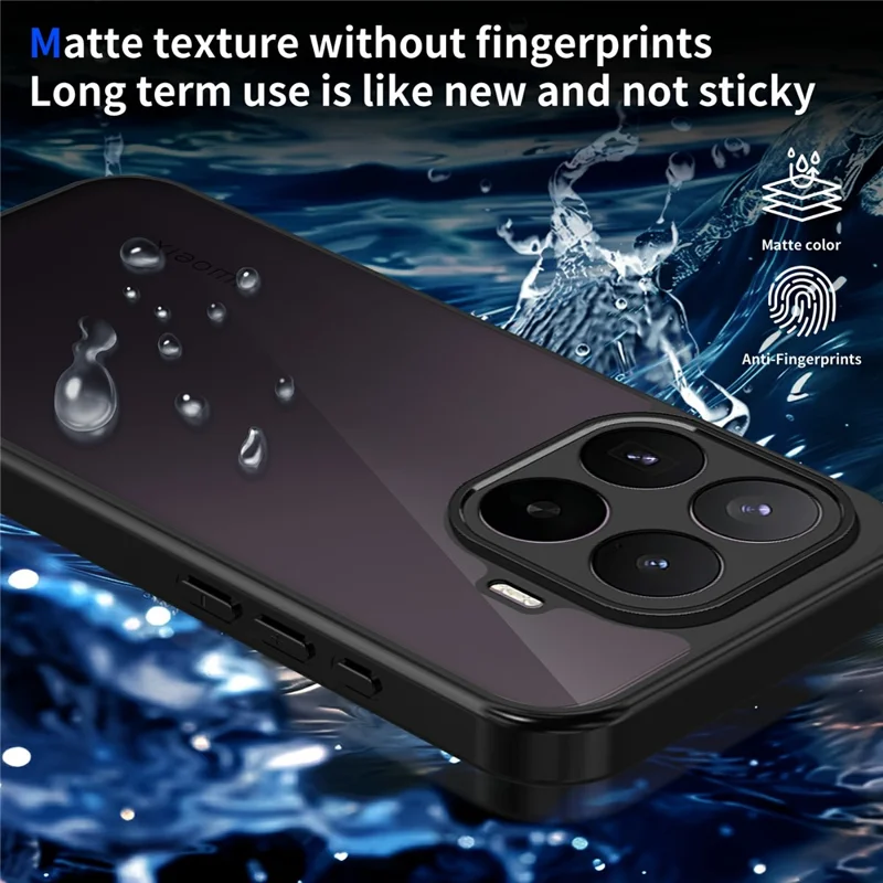 Hülle für Xiaomi 17T Pro Skin-Touch-Matt PC + TPU Anti-Drop-Handyhülle - Transparent Schwarz