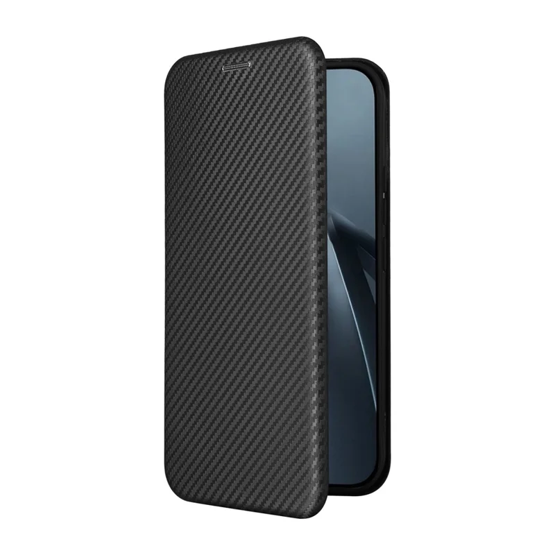 For Xiaomi 17T Pro Case Carbon Fiber Texture Drop-Proof PU Leather Phone Cover - Black