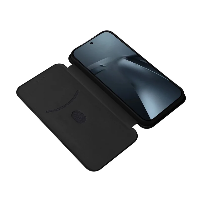 For Xiaomi 17T Pro Case Carbon Fiber Texture Drop-Proof PU Leather Phone Cover - Black