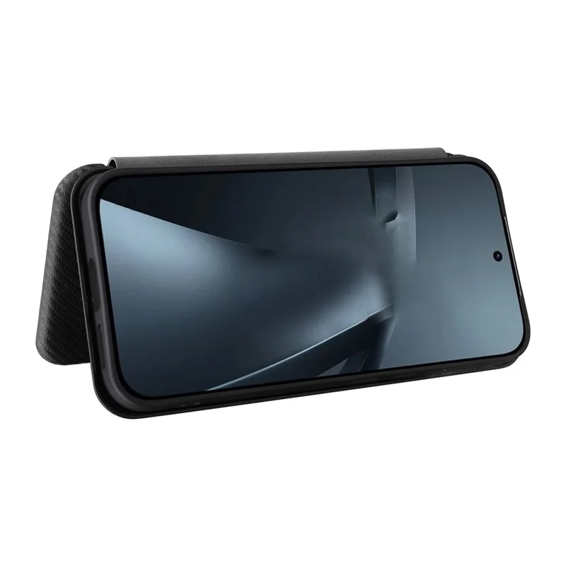 For Xiaomi 17T Pro Case Carbon Fiber Texture Drop-Proof PU Leather Phone Cover - Black
