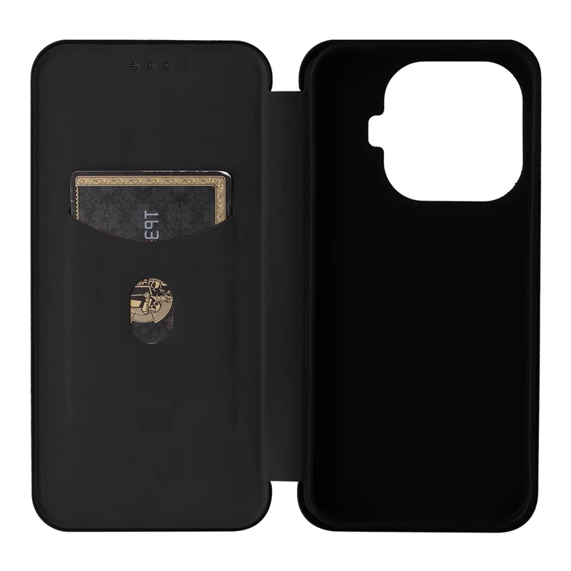 For Xiaomi 17T Pro Case Carbon Fiber Texture Drop-Proof PU Leather Phone Cover - Black
