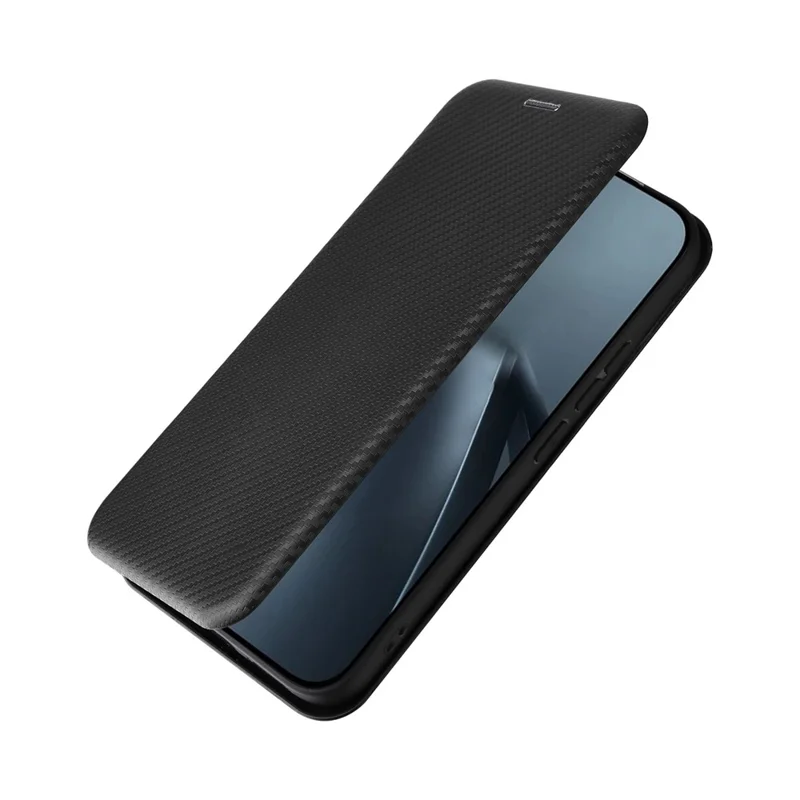 For Xiaomi 17T Pro Case Carbon Fiber Texture Drop-Proof PU Leather Phone Cover - Black