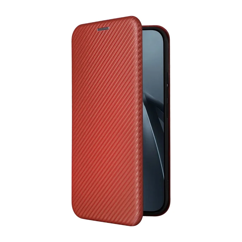 For Xiaomi 17T Pro Phone Case Carbon Fiber Texture Drop-Proof PU Leather Phone Cover - Brown